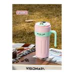 Mukko Home Dijital Göstergeli Paslanmaz 316 Çelik Termos 650Ml Kaydırmaz Bardak Mug Kupa Termos,Pembe