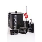 Mukko Home LALE SİYAH & GÜMÜŞ 5 PARÇA BANYO SETİ