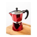 Mukko Home Mokapot 6-Cups Coffeehutt Bigg Coffee Kahve Demleme Kahve Ekipmanı Italyan Filtre Kahve Makinesi,Kırmızı