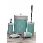 Mukko Home Polyester 5 Parça Banyo Seti Dantel Turkuaz Bat041,Turkuaz