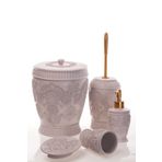 MUKKO HOME POLYESTER 5 PARÇA BANYO SETİ/NAKIŞ KAHVE