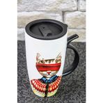 Mukko Home Porselen 16 Cm Kedili Termos Bardak Kupa