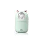 Mukko Home Sevimli Kedi Tasarımlı Aromaterapi Nemlendirici Hava Nemlendirici Difüzör - Usb Bağlantılı,Yeşil