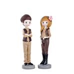 Mukko Home Tarz Giyimli Sevgili Biblo Seti – 2’Li Polyester Figür Sevgiliye Hediye Biblo– 19 Cm,Çok Renkli Y,19 X 19