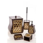 Mukko Home TOPKAPI KAHVERENGİ 5 PARÇA LÜKS BANYO SETİ
