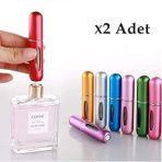 Mukko X2 Adet Parfüm Şişesi Çanta Içi Mini Doldurulabilir Seyahat Cep Yedek Parfüm Şişesi 5 Ml