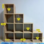 Mukotoys Basamak Raf Kitaplık Mdf 130X130