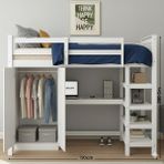 Mukotoys Mycampus Çok Fonksiyonlu Çalışma Masası (Ranza + Masa + Dolap + Raf) 1.sınıf Mdf - 190x200 - Beyaz