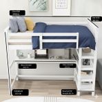 Mukotoys Nötrino Çok Amaçlı Yataklı Çalışma Masası Mdf 200X190X90 - 210x190x90 - Beyaz