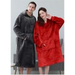 Mulberry 2 Li Wellsoft Kapşonlu Giyilebilir Tv Battaniyesi Unisex Over Size - 80 x 100 cm - Antrasit