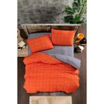 Mulberry Brown Nevresim Takımı Çift Kişilik 4 Parça - 200 x 220 cm - Gri - Turuncu