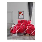 Mulberry Camelia Çift Kişilik 4 Parça Nevresim Takımı 200x220- Kırmızı Antrasit