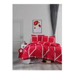 Mulberry Camelia Çift Kişilik 4 Parça Nevresim Takımı 200x220- Kırmızı