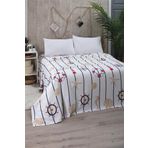 Mulberry Çarşafı Lastikli Çift Kişilik Pike Yatak Örtüsü (Kırmızı)