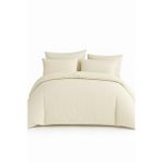 Mulberry Çift Kişilik Çizgili Saten Nevresim Takımı %100 Pamuk 200x220 - Yumuşak Dokulu Lüks Nevresim Takımı Beyaz