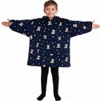 Mulberry Çocuk Giyilebilir Battaniye Wellsoft Unisex Oversize - 100 x 100 cm - Lacivert