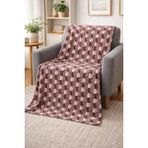 Mulberry Desenli Polar Battaniye Çift Kişilik 195X215 cm - 195 x 215 cm - Kahve