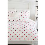 Mulberry Heart Tek Kişilik Çarşafı Lastikli Kalpli Nevresim Takımı