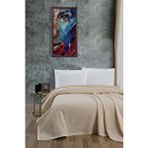 Mulberry Klimalı Pike ,%100 Pamuk Petekli Pike , Dörtmevsim Pike Çift Kişilik 220x240 Krem Siyah