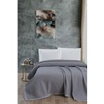 Mulberry Klimalı Pike,%100 Pamuk Petekli Pike, Dörtmevsim Pike Battal Boy 240x260 Gri