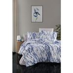 Mulberry Marble Çift Kişilik Nevresim Takımı 4 Parça 200*220 Mavi Antrasit
