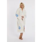 Mulberry Muslin Peştemal Bornoz Banyo ve Plaj Elbisesi - S - M - Mavi