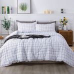 Mulberry Plaid Nevresim Takımı Çift Kişilik 200X220 - Beyaz - 200 x 220 cm