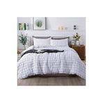 Mulberry Plaid Nevresim Takımı Çift Kişilik 200x220 - Beyaz Antrasit