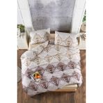 Mulberry Sare Nevresim Takımı Ranforce Çift Kişilik 200 x 220 - 200 x 220 cm - Kahverengi - Bej