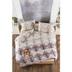 Mulberry Sare Nevresim Takımı Ranforce Çift Kişilik 200x220 Kahverengi