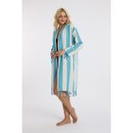 Mulberry Striped Peştemal Bornoz Banyo Ve Plaj Elbisesi Mavi