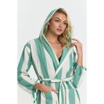Mulberry Striped Peştemal Bornoz Banyo Ve Plaj Elbisesi Yeşil