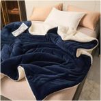 Mulberry Tek Kişilik Battaniye 160x220 cm Lacivert Çift Taraflı Wellsoft Doku ile Rahatlık - 160 x 220 cm