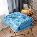 Mulberry Tek Kişilik Fitilli Yumuşak Dokulu Tv Battaniye 120x170 cm Hardal mavi