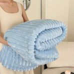 Mulberry Tek Kişilik Fitilli Yumuşak Dokulu Tv Battaniye 120X170 cm Mavi - 120 x 170 cm