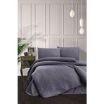 Mulberry Tek Kişilik Pamuk Saten Nevresim,çizgili, Saten Nevresim Takımı %100 Pamuk 160*220 Antrasit