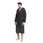 Mulberry Triga Erkek Bornoz %100 Pamuk Kapüşonlu - 3XL - Antrasit