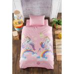 Mulberry Unicorn 160 x 220 cm Tek Kişilik Nevresim Takımı Pembe Renk Solmaya Dayanıklı