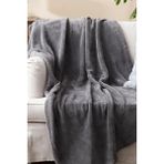 Mulberry Wellsoft Battaniye, Antrasit Televizyon Battaniyesi, Peluş, Polar Battaniye, Çift Kişilik - 200 x 220 cm