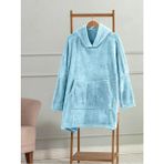 Mulberry Wellsoft Kapşonlu Giyilebilir Tv Battaniyesi Unisex Over Size - 90 x 100 cm - Mavi