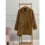Mulberry Wellsoft Kapşonlu Giyilebilir Tv Battaniyesi Unisex Over Size - Camel Antrasit