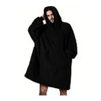 Mulberry Wellsoft Kapşonlu Giyilebilir Tv Battaniyesi Unisex Over Size - Siyah Antrasit