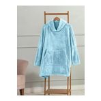 Mulberry Wellsoft Kapşonlu Giyilebilir Tv Battaniyesi Unisex Over Size Tek Ebat Mavi
