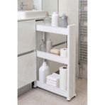 Mulina Home 3 KATLI TEKERLEKLİ RAF ÜNİTESİ BANYO RAFI MUTFAK RAFI ÇOK AMAÇLI RAF (BEYAZ)