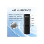 Mulpex 480 ml Siyah Duvara Monte Sıvı Sabun Dispenseri | Premium Kalite ABS Gövde, Anahtarlı