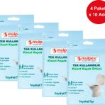 Mulpex Tek Kullanımlık Suda Çözünür Klozet Kapak Örtüsü - 4 x 10 lu Paket | Hijyenik ve Pratik Seyahat Aksesuarı