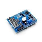Multi Çok Fonksiyonlu Arduino Shield 7 Segment Buzer Button Pot Servo Analog Ds18b20 Lm35 Servo Led Uno Mega Leonardo