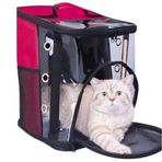 Multi Magic Galaxy Fly Bag Şeffaf Kedi Taşıma Çantası - Flamingo