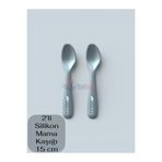 Multiamo 2'li Silikon Mama Kaşığı 15 cm, Gri