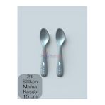 Multiamo 2'li Silikon Mama Kaşığı 15 cm, Gri